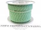 12ga, OVERSTOCK, Lacquer Coated Cloth Braided Wire, Green / White 3X