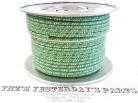 12ga, OVERSTOCK, Lacquer Coated Cloth Braided Wire, Green / White 3X